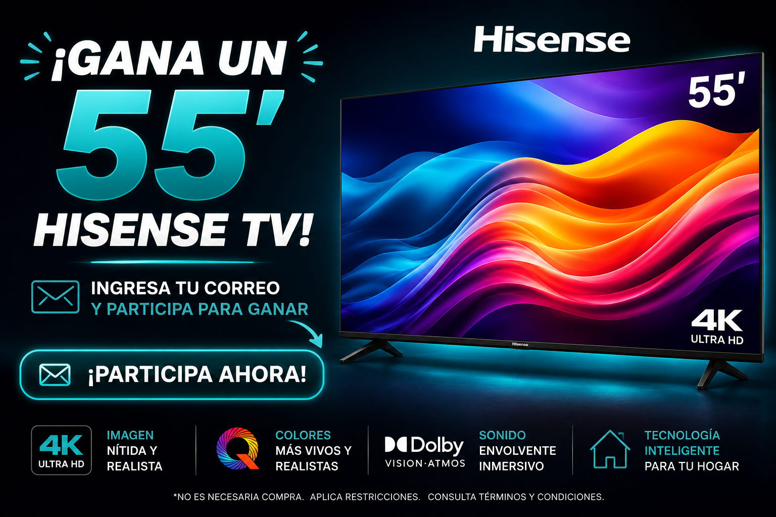 Gánate una TV de 55 Hisense